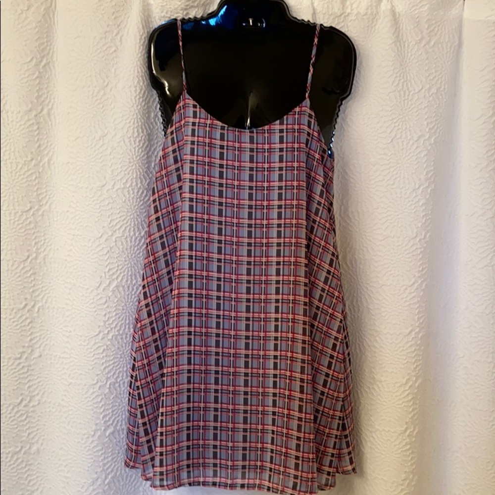 Plaid trapeze dress
